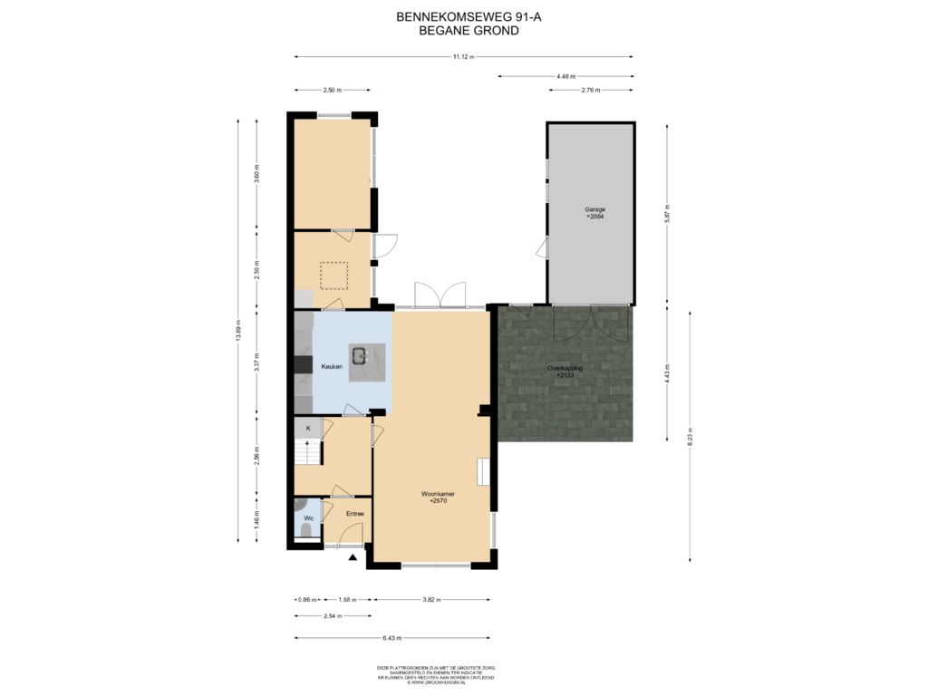 Bekijk plattegrond van Begane grond van Bennekomseweg 91-A