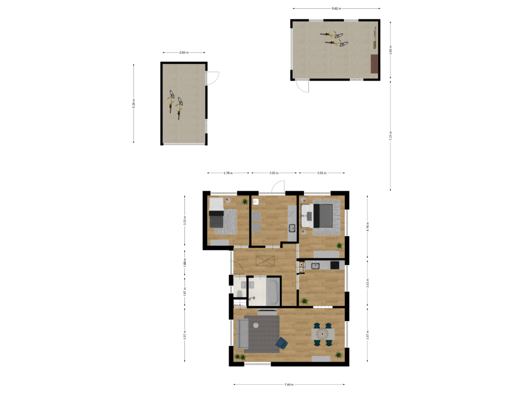 Bekijk plattegrond van First floor Garage's van Eekhoutswijk 12