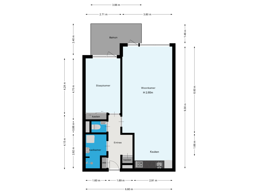 Bekijk plattegrond van Etage van Nachtwachtlaan 196