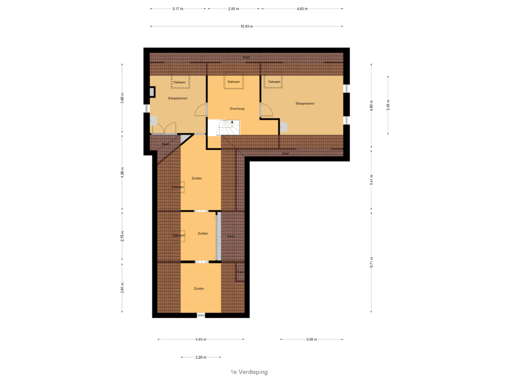 Bekijk plattegrond van 1e Verdieping van De Scheerman 10