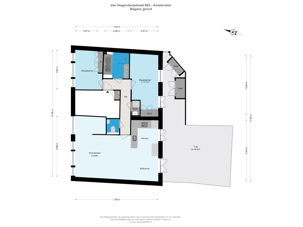 Bekijk plattegrond van Begane grond van Van Hogendorpstraat 865