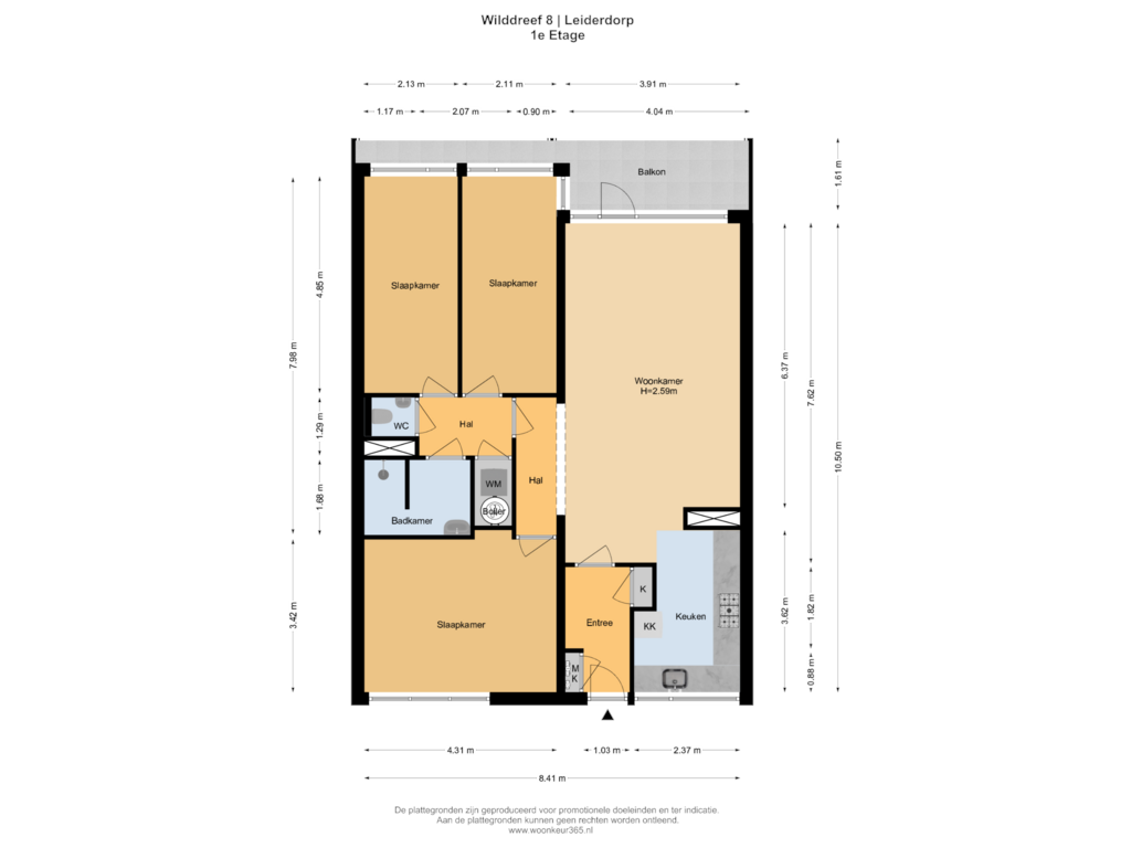 Bekijk plattegrond van 1e Etage van Wilddreef 8