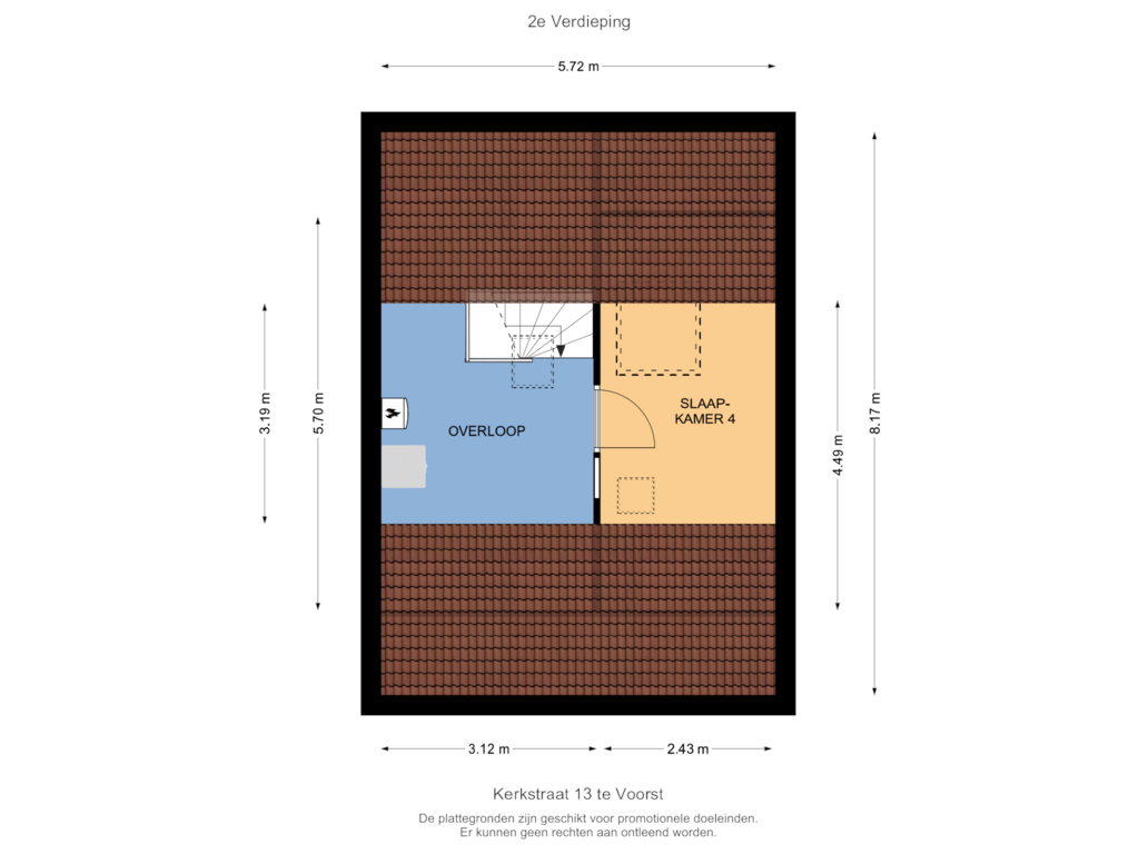 Bekijk plattegrond van 2e Verdieping van Kerkstraat 13