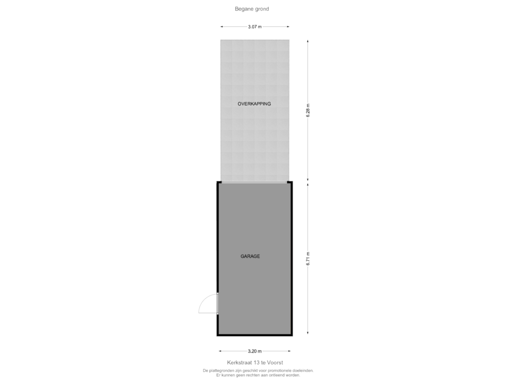 Bekijk plattegrond van Begane grond -Garage van Kerkstraat 13