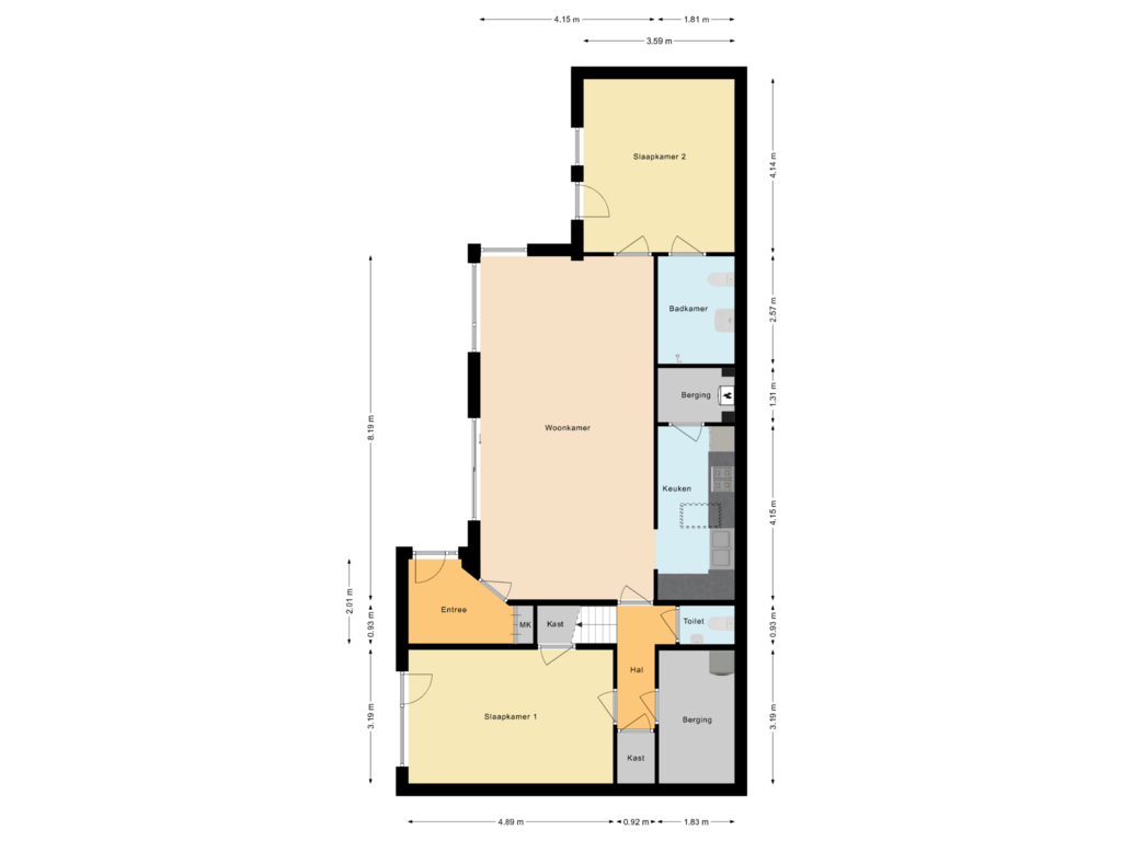 Bekijk plattegrond van Begane Grond van Zuiderkruis 52-B