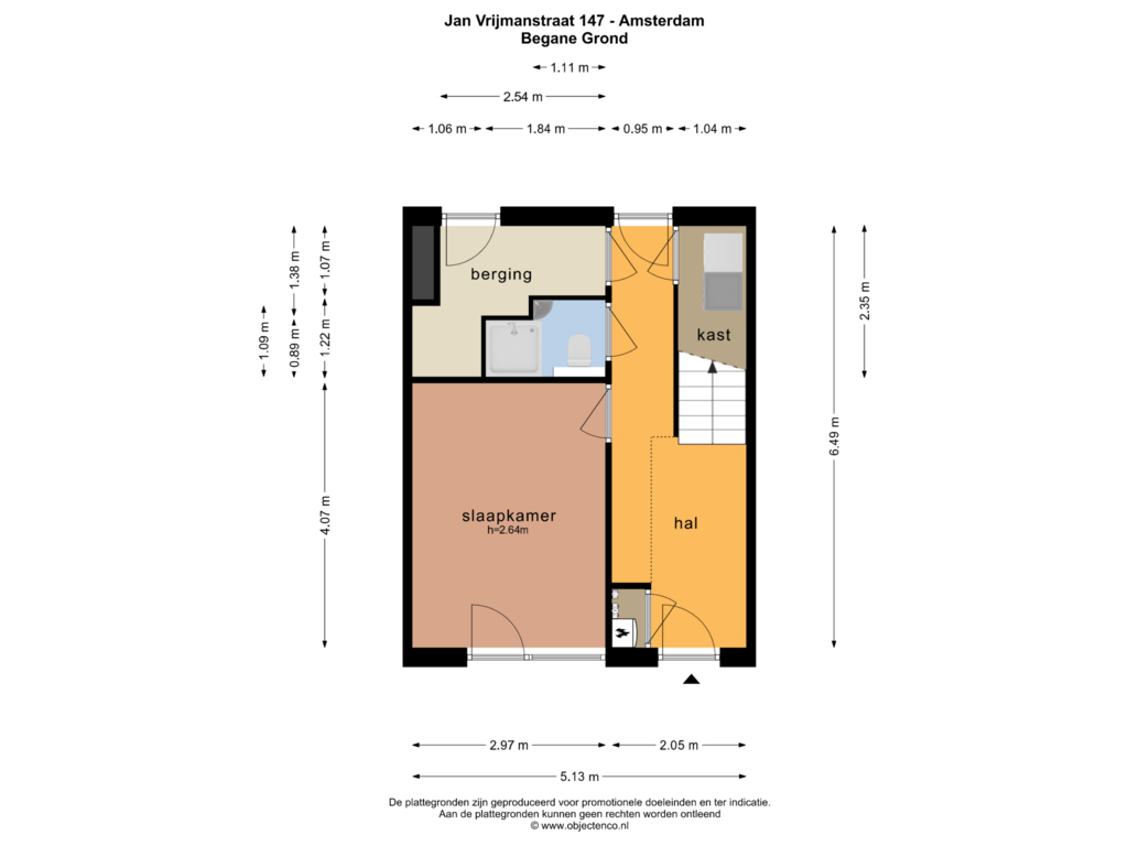 View floorplan of BEGANE GROND of Jan Vrijmanstraat 147