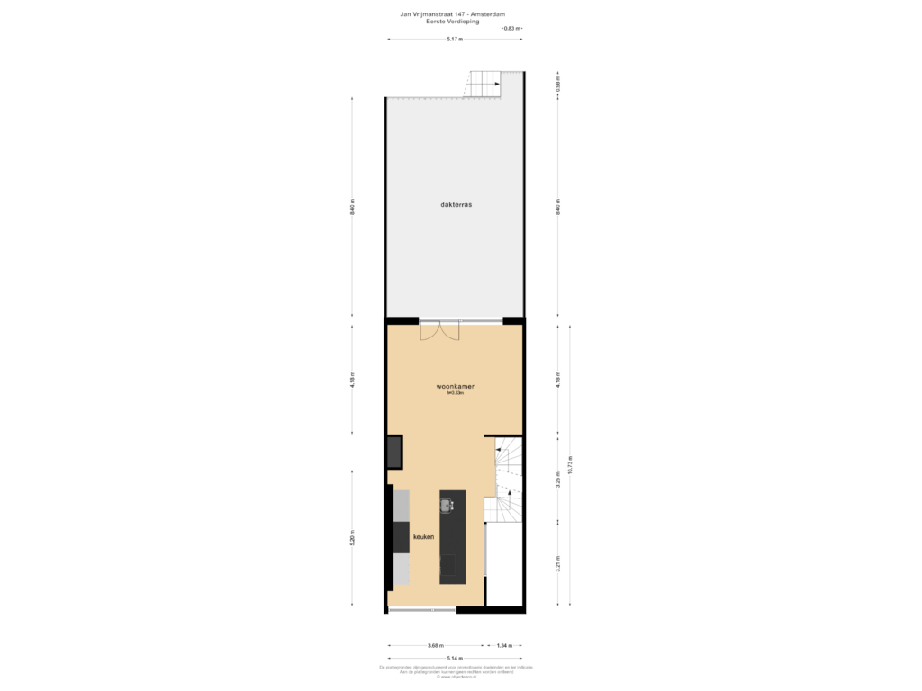 View floorplan of EERSTE VERDIEPING of Jan Vrijmanstraat 147