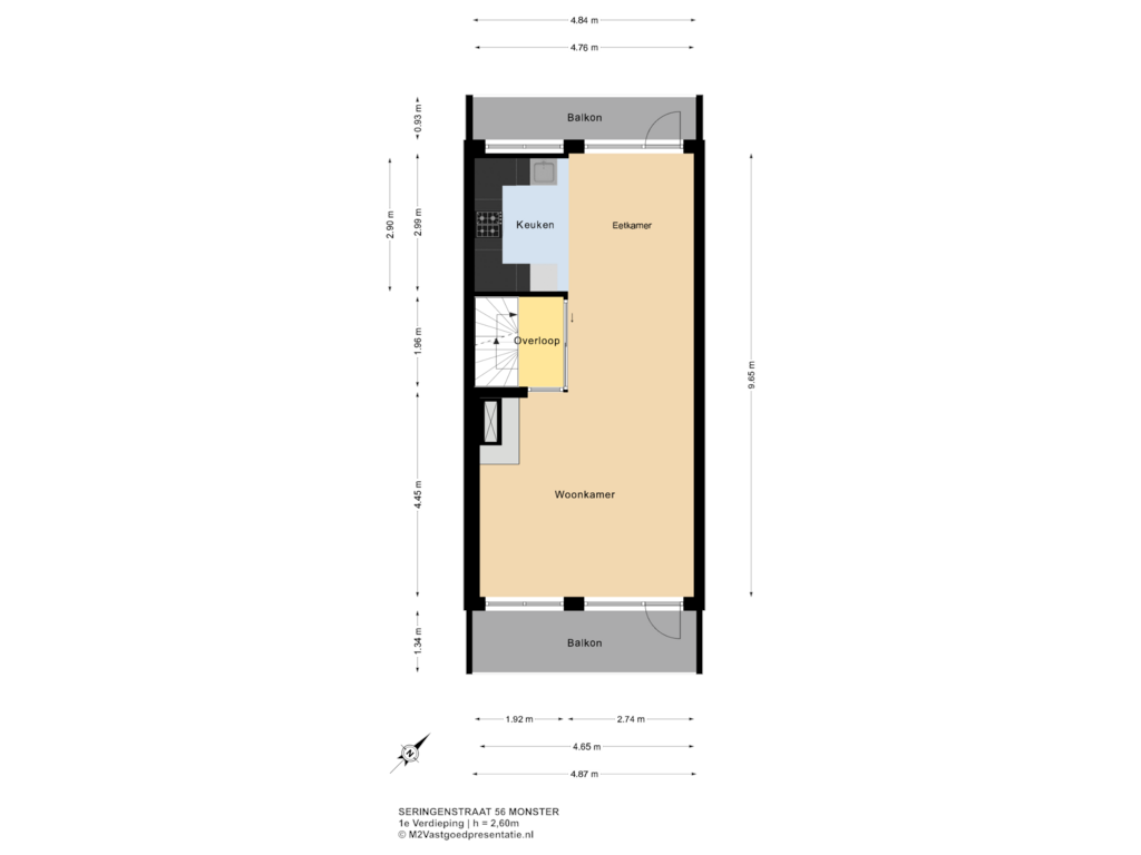 Bekijk plattegrond van 1e Verdieping van Seringenstraat 56