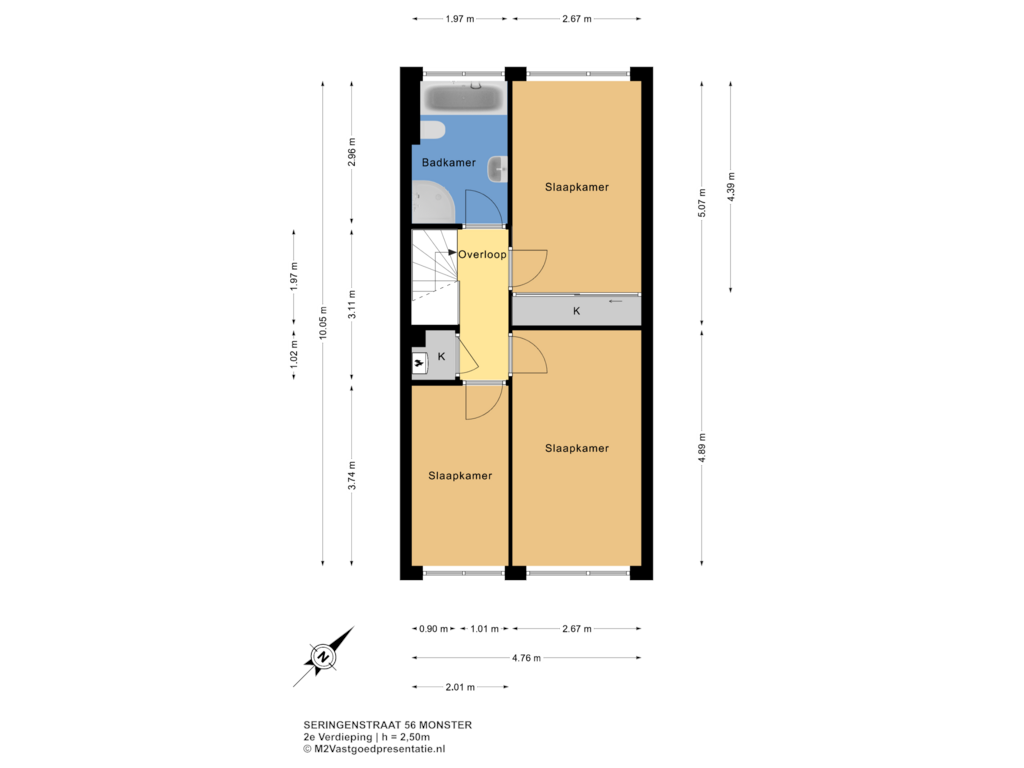 Bekijk plattegrond van 2e Verdieping van Seringenstraat 56