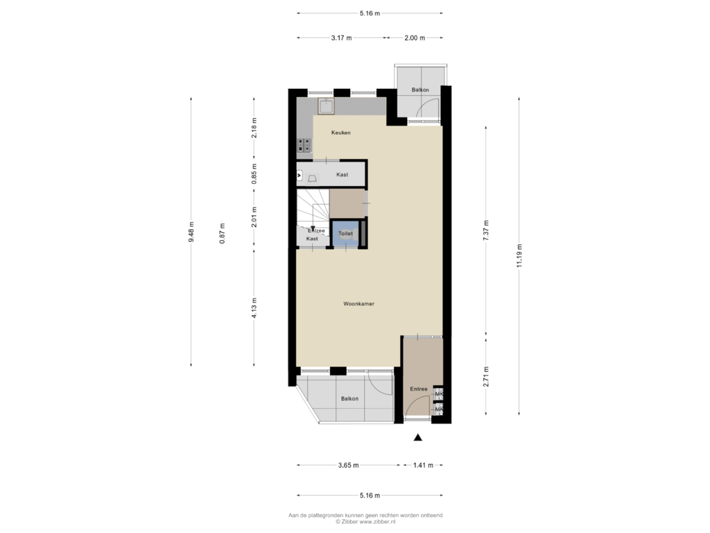 View floorplan of Tweede verdieping of Weverstedehof 51