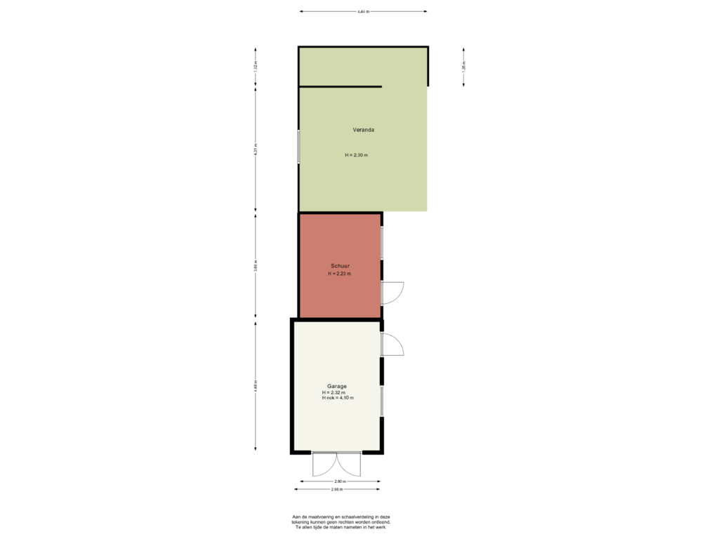 Bekijk plattegrond van Garage + veranda van Brinkersweg 42