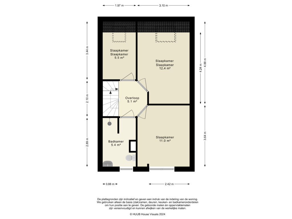 Bekijk plattegrond van 1e Verdieping van Grote Beer 24