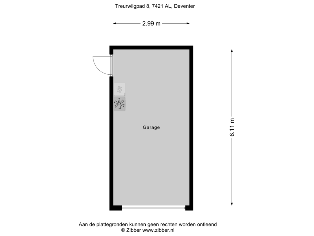 Bekijk plattegrond van Garage van Treurwilgpad 8