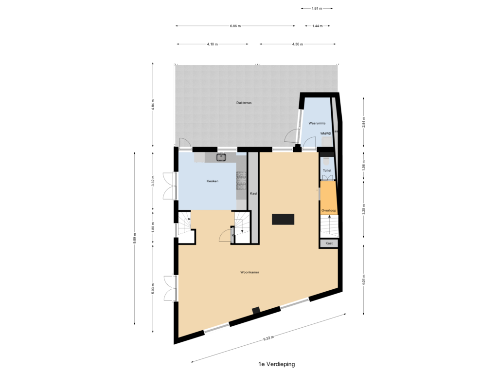 Bekijk plattegrond van 1e Verdieping van 's-Heer Hendrikskinderenstraat 49