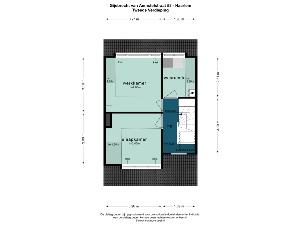 View floorplan of TWEEDE VERDIEPING of Gijsbrecht van Aemstelstraat 53