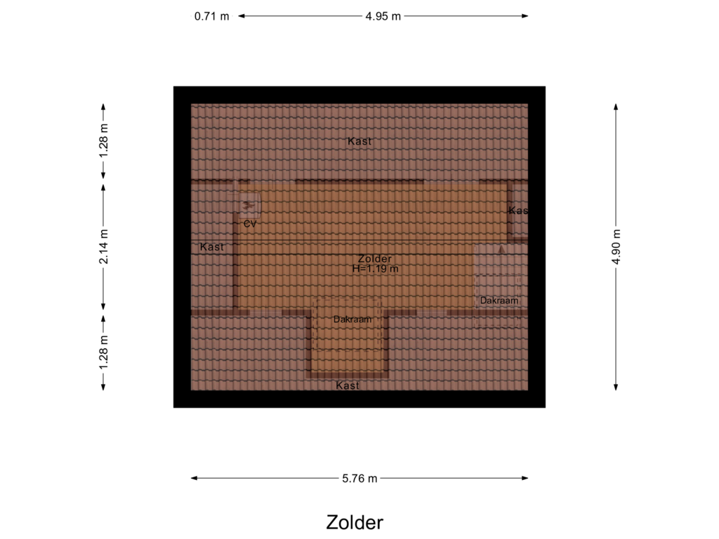 Bekijk plattegrond van Zolder van A.J. van Reststraat 36