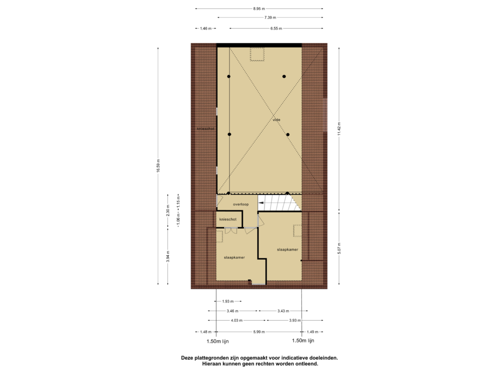 View floorplan of 1e verdieping of Foarwei 180