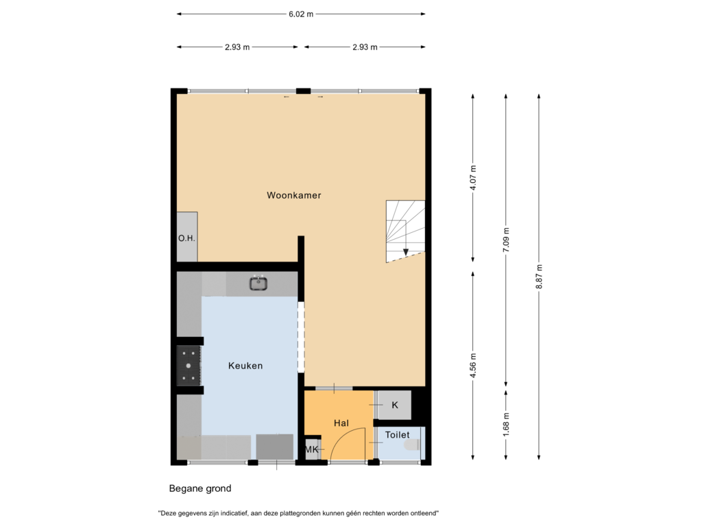 View floorplan of Begane grond of Roerdompstraat 118