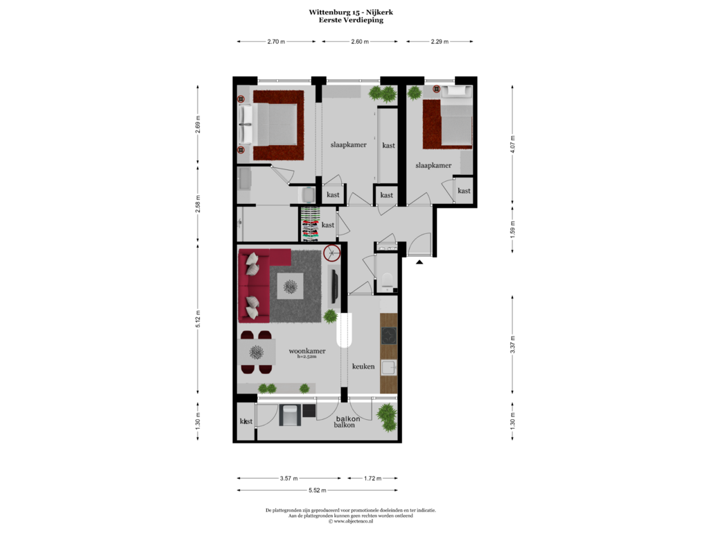 View floorplan of EERSTE VERDIEPING of Wittenburg 15