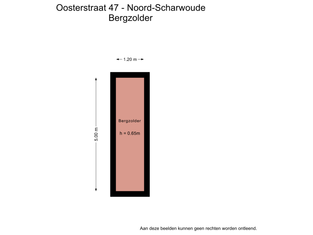 View floorplan of Bergzolder of Oosterstraat 47