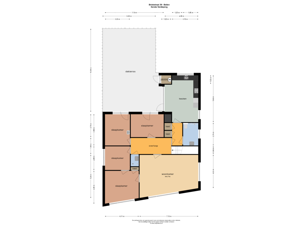 Bekijk plattegrond van EERSTE VERDIEPING van Brinkstraat 39