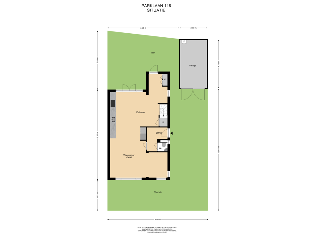 Bekijk plattegrond van Situatie van Parklaan 118