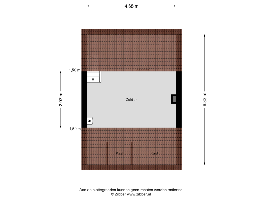 Bekijk plattegrond van Zolder van Gammelkerstraat 29