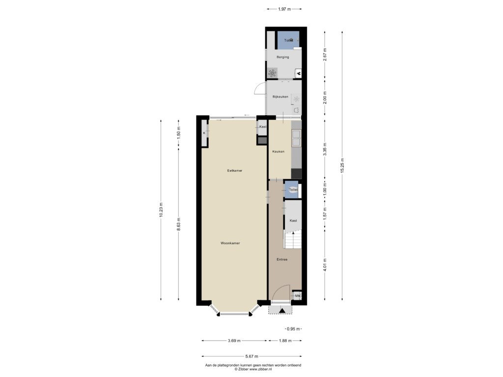 View floorplan of Begane Grond of Wijngaardenlaan 23