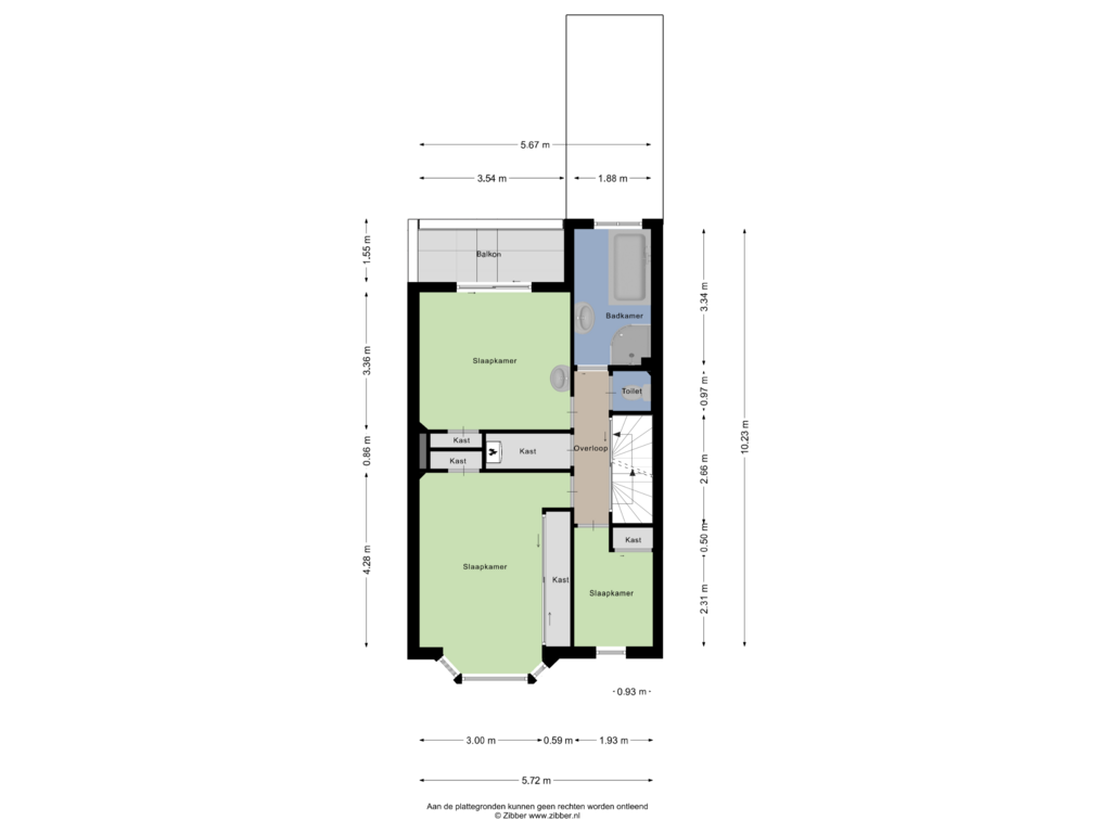 View floorplan of Eerste Verdieping of Wijngaardenlaan 23