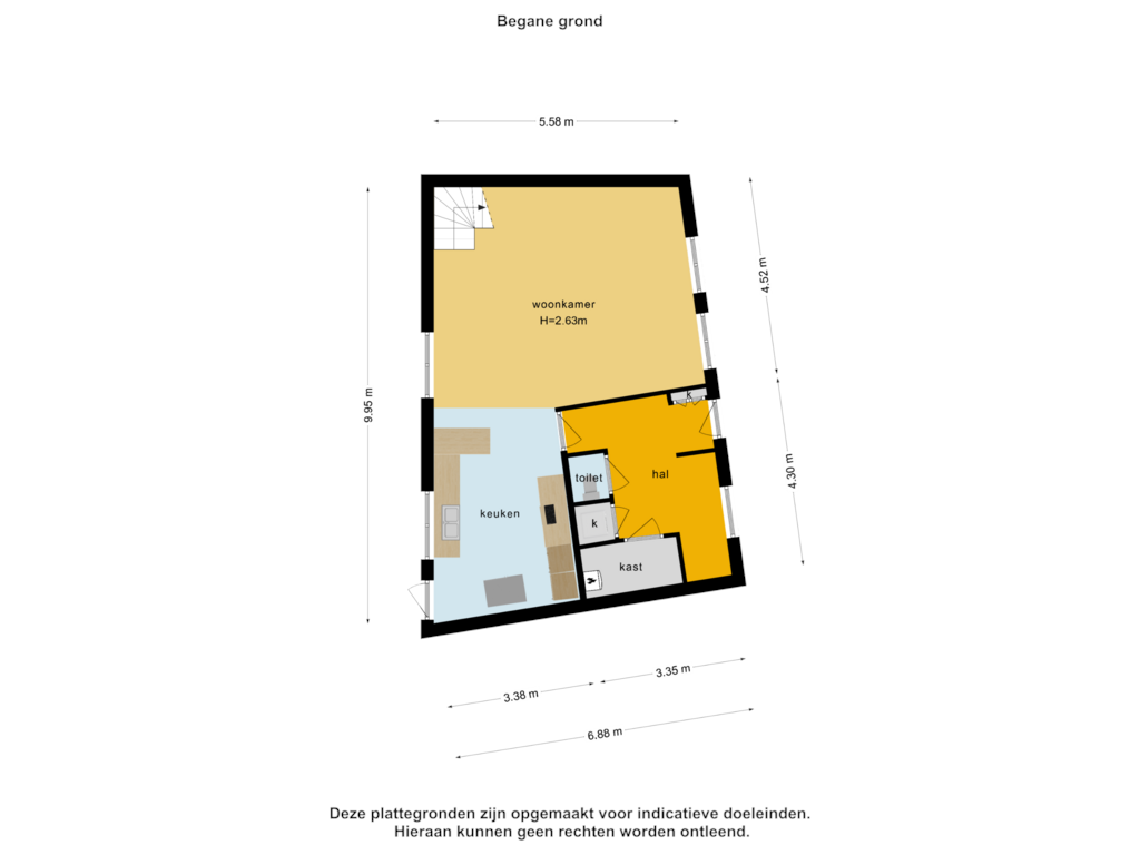 Bekijk plattegrond van Begane grond van Morinnesteeg 23