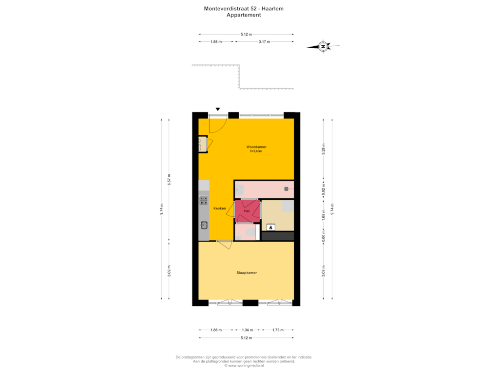 View floorplan of Appartement of Monteverdistraat 52