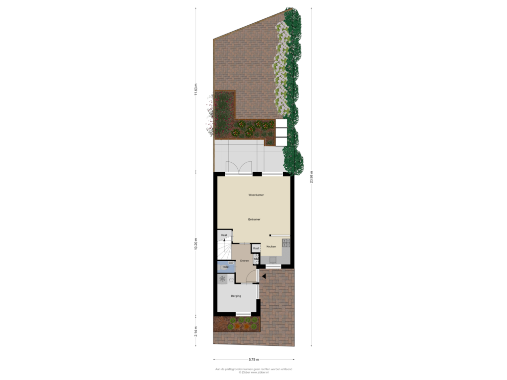 View floorplan of Begane grond-Tuin of De Dentele 21