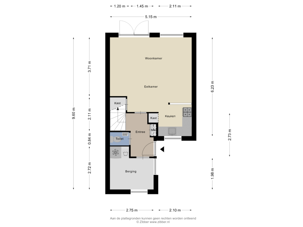 View floorplan of Begane grond of De Dentele 21