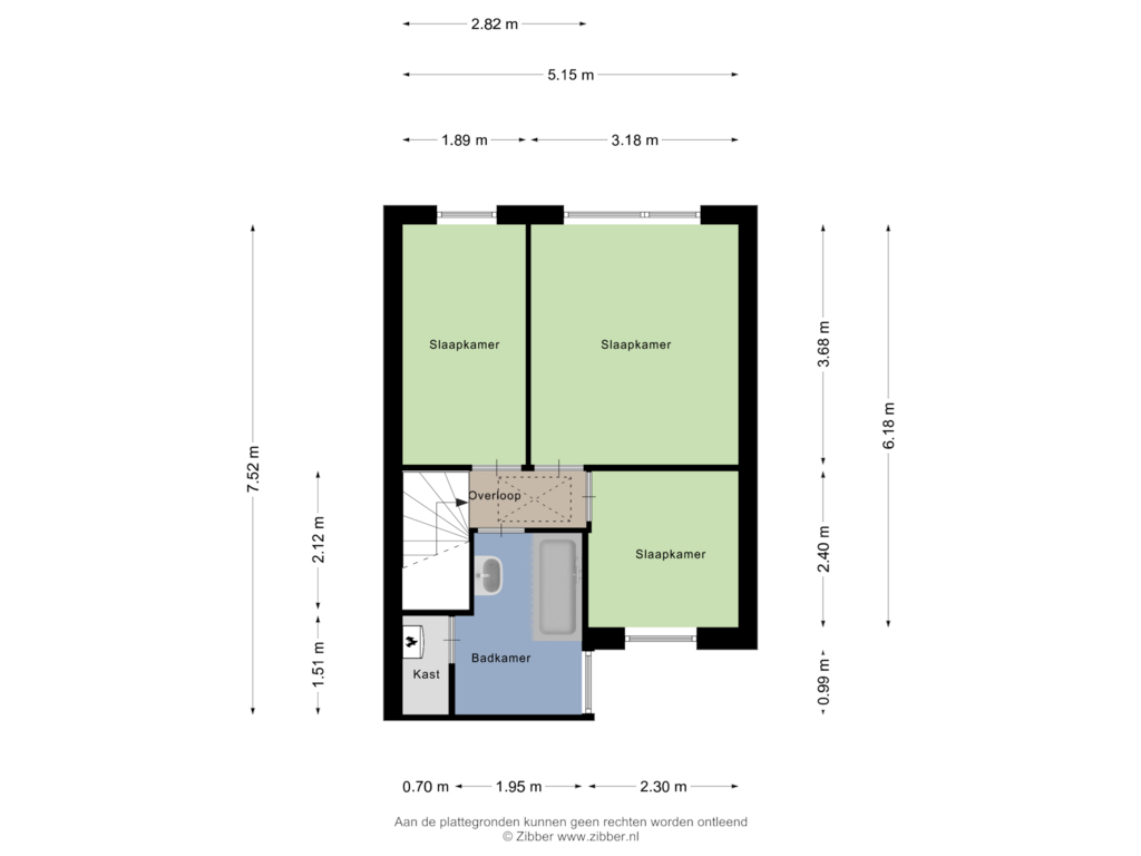 View floorplan of Eerste verdieping of De Dentele 21