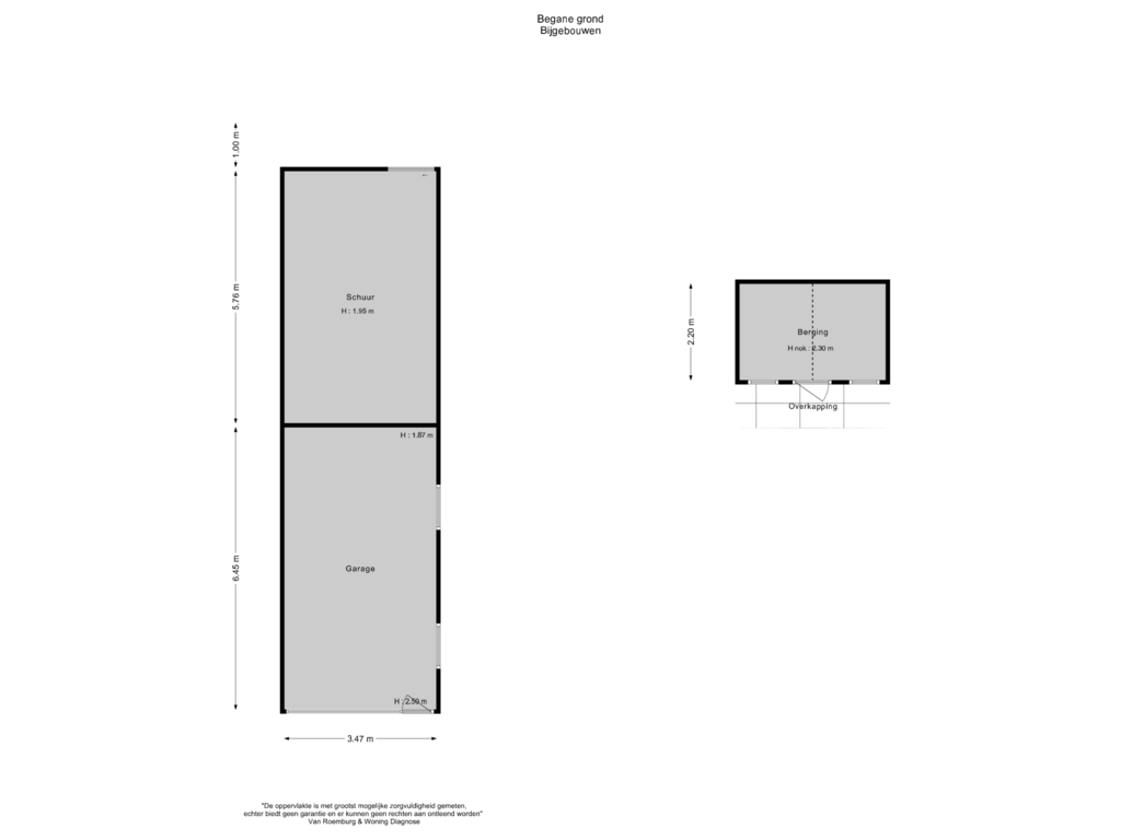 Bekijk plattegrond van Garage/schuur van Herenweg 225