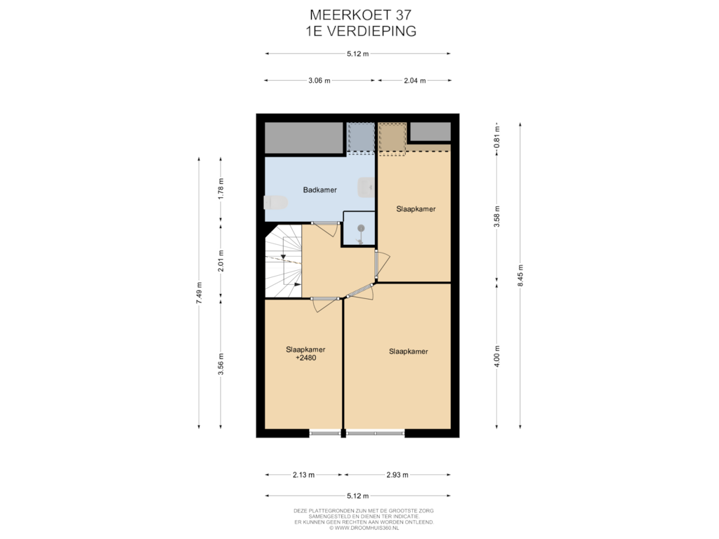 Bekijk plattegrond van 1E Verdieping van Meerkoet 37