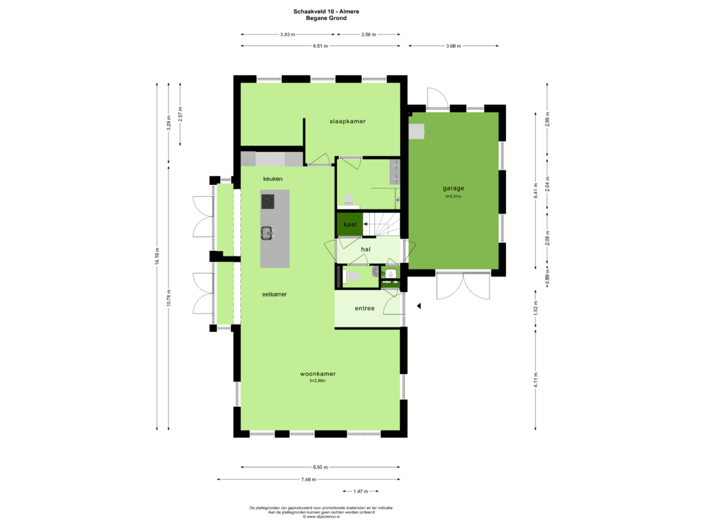 Bekijk plattegrond van BEGANE GROND van Schaakveld 10