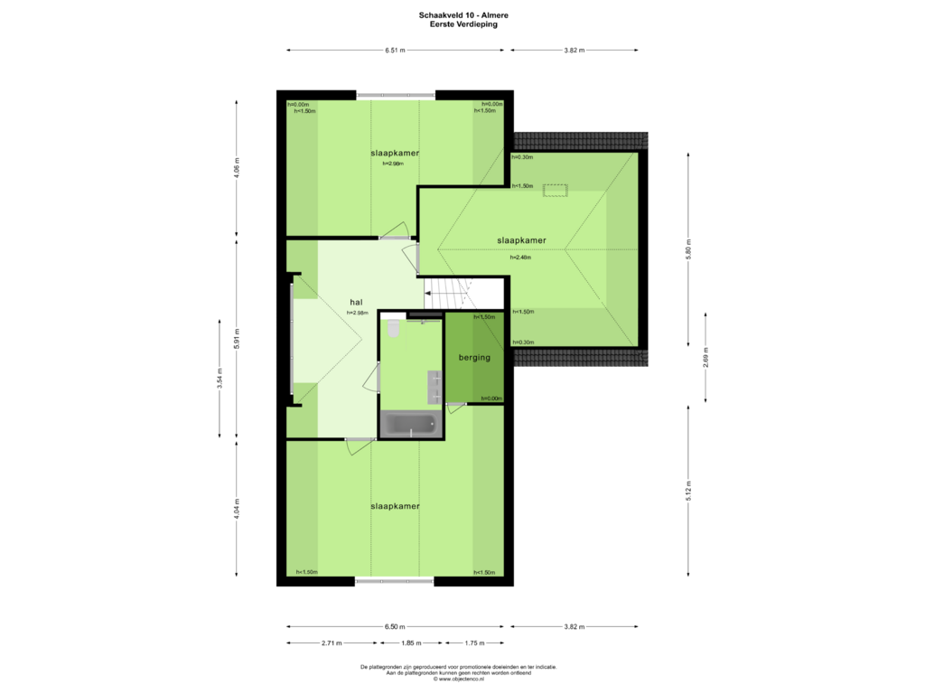 Bekijk plattegrond van EERSTE VERDIEPING van Schaakveld 10