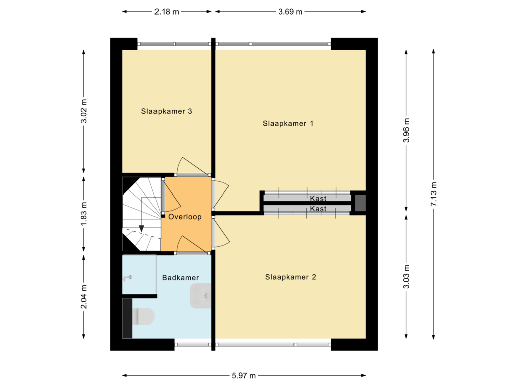 Bekijk plattegrond van Eerste verdieping van de Savornin Lohmanstraat 35