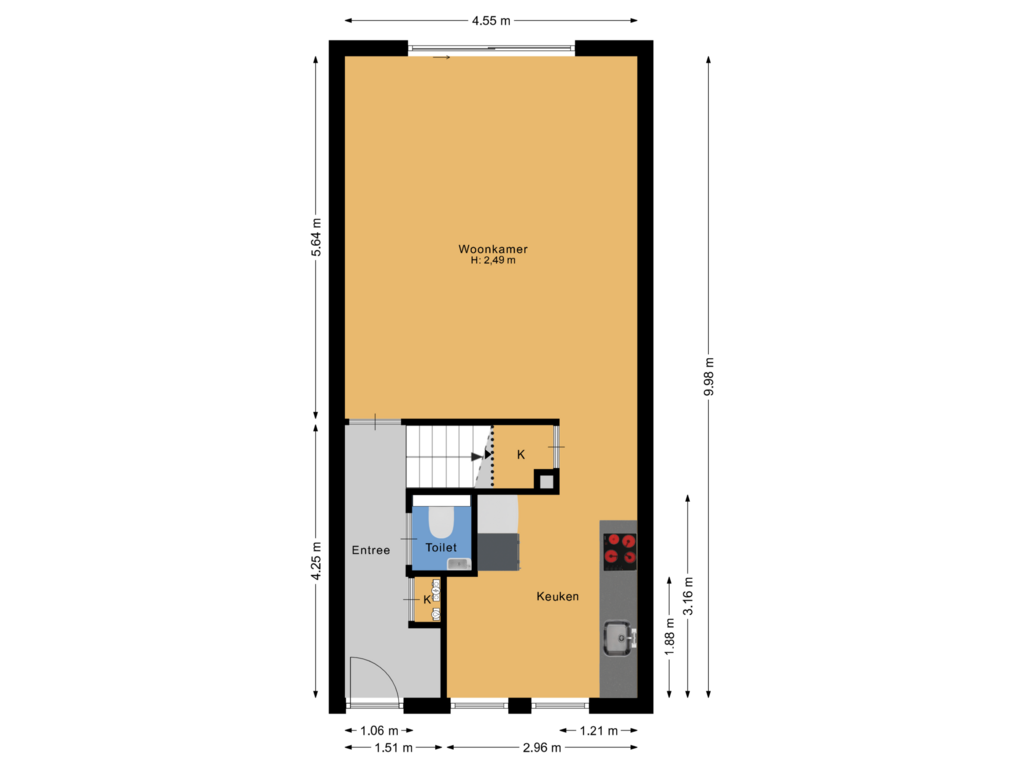 Bekijk plattegrond van Begane grond van Hof van Zilverlicht 61