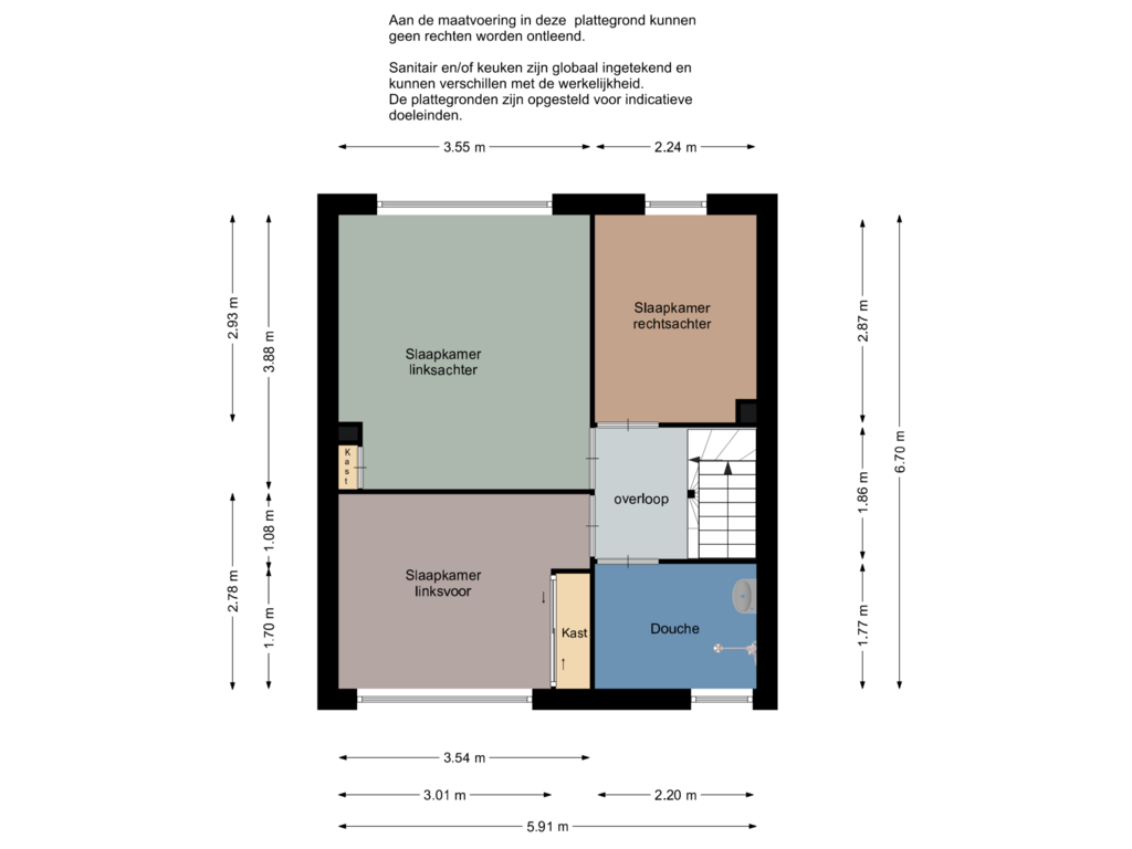 View floorplan of Eerste verdieping of Alexanderstraat 30