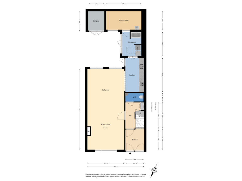 View floorplan of Begane Grond of Van Elburgstraat 56