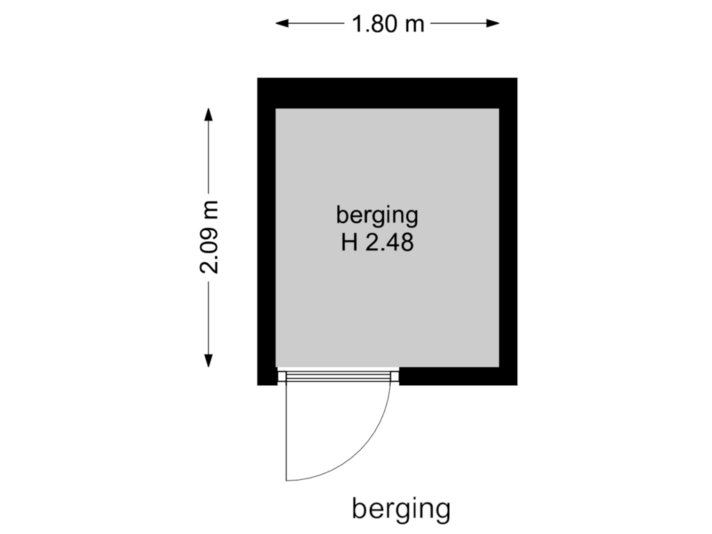 View floorplan of berging of Heijdseweg 40