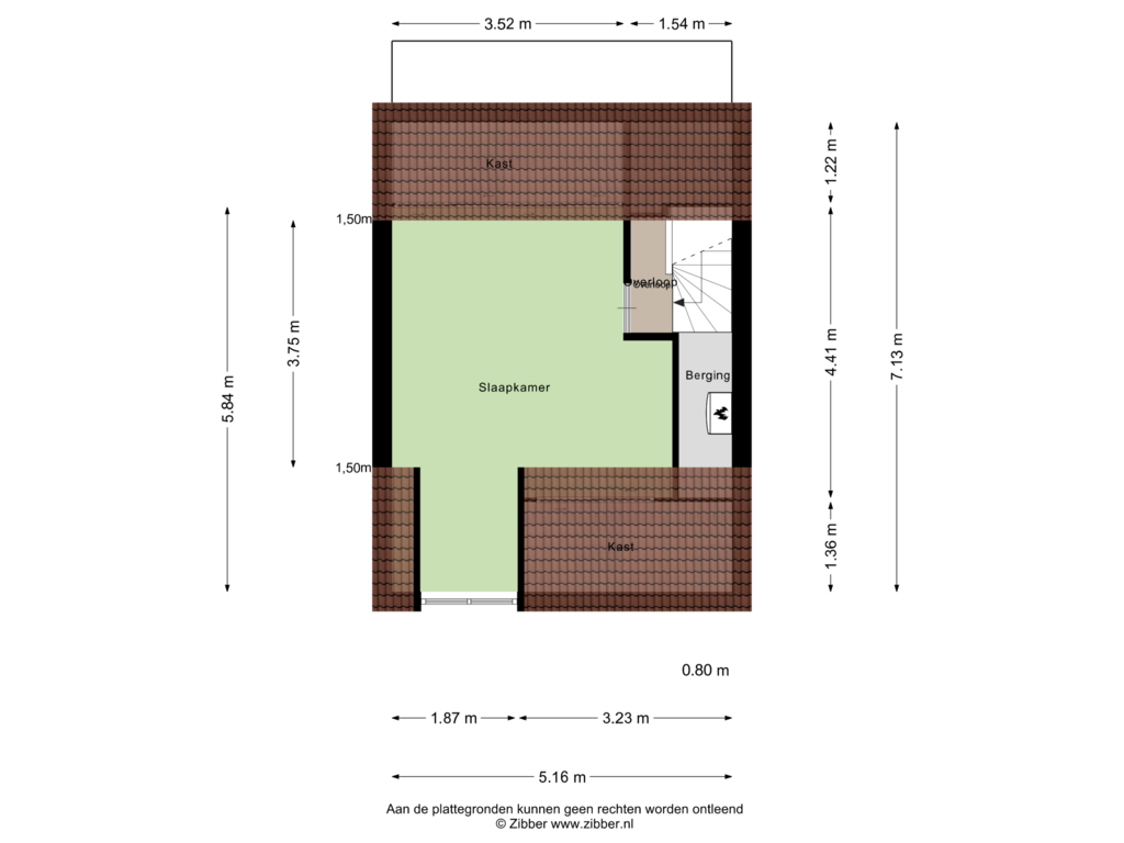 View floorplan of Tweede verdieping of Hendrik Tollensdreef 100