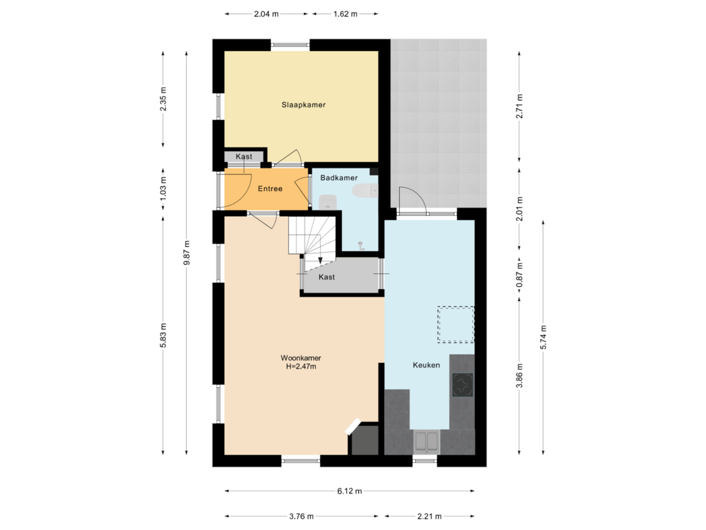 Bekijk plattegrond van Recreatiewoning van Burgemeester Peecklaan 5