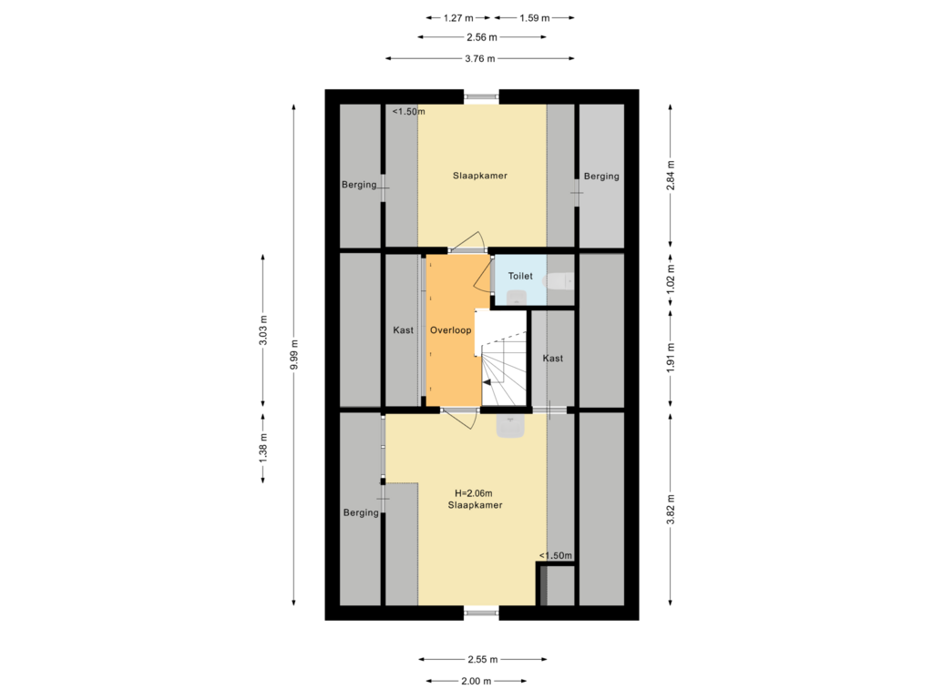 Bekijk plattegrond van Recreatiewoning Verdieping van Burgemeester Peecklaan 5