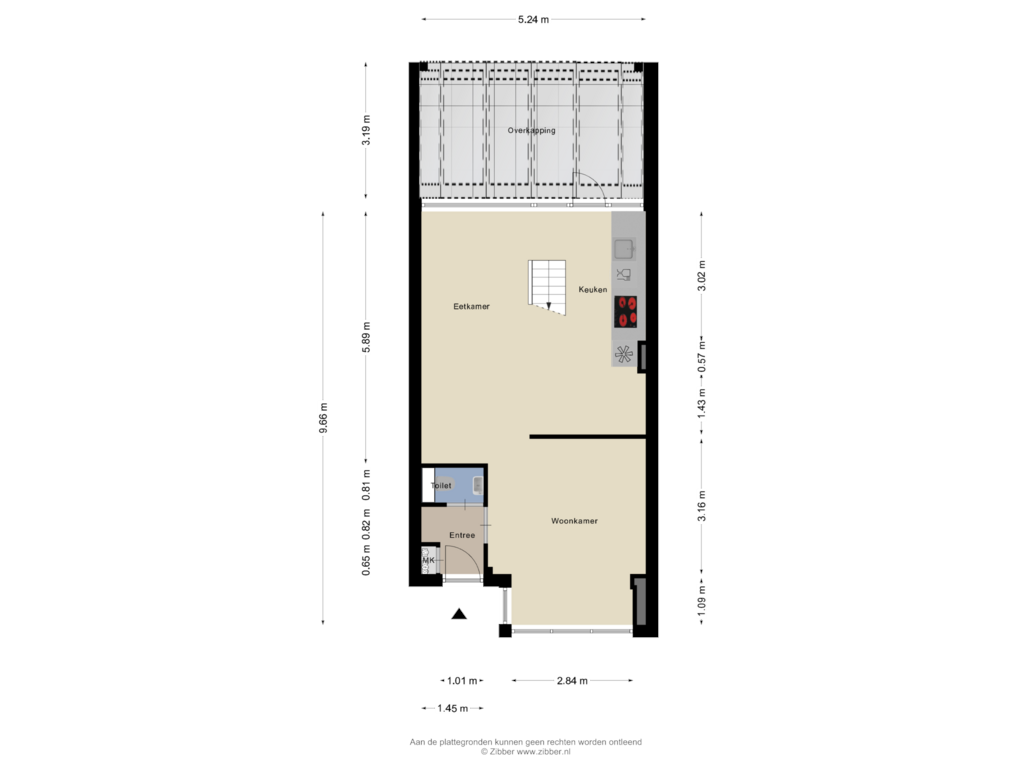 Bekijk plattegrond van Begane Grond van Wentholtstraat 5-B