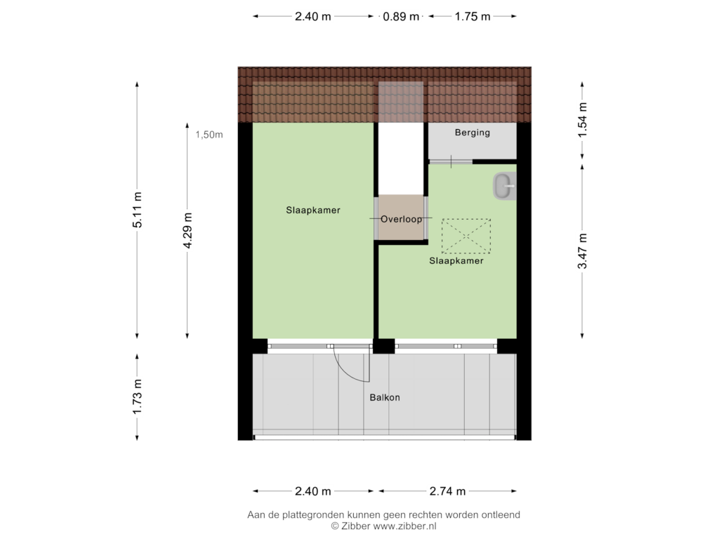 Bekijk plattegrond van Tweede Verdieping van Wentholtstraat 5-B