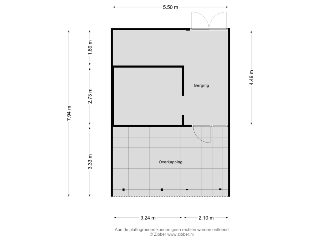 Bekijk plattegrond van Berging van Wentholtstraat 5-B