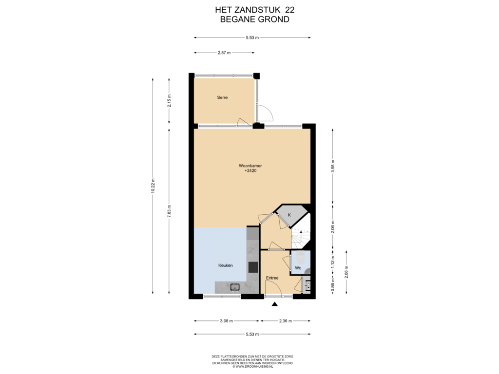 View floorplan of Begane grond of Het Zandstuk 22